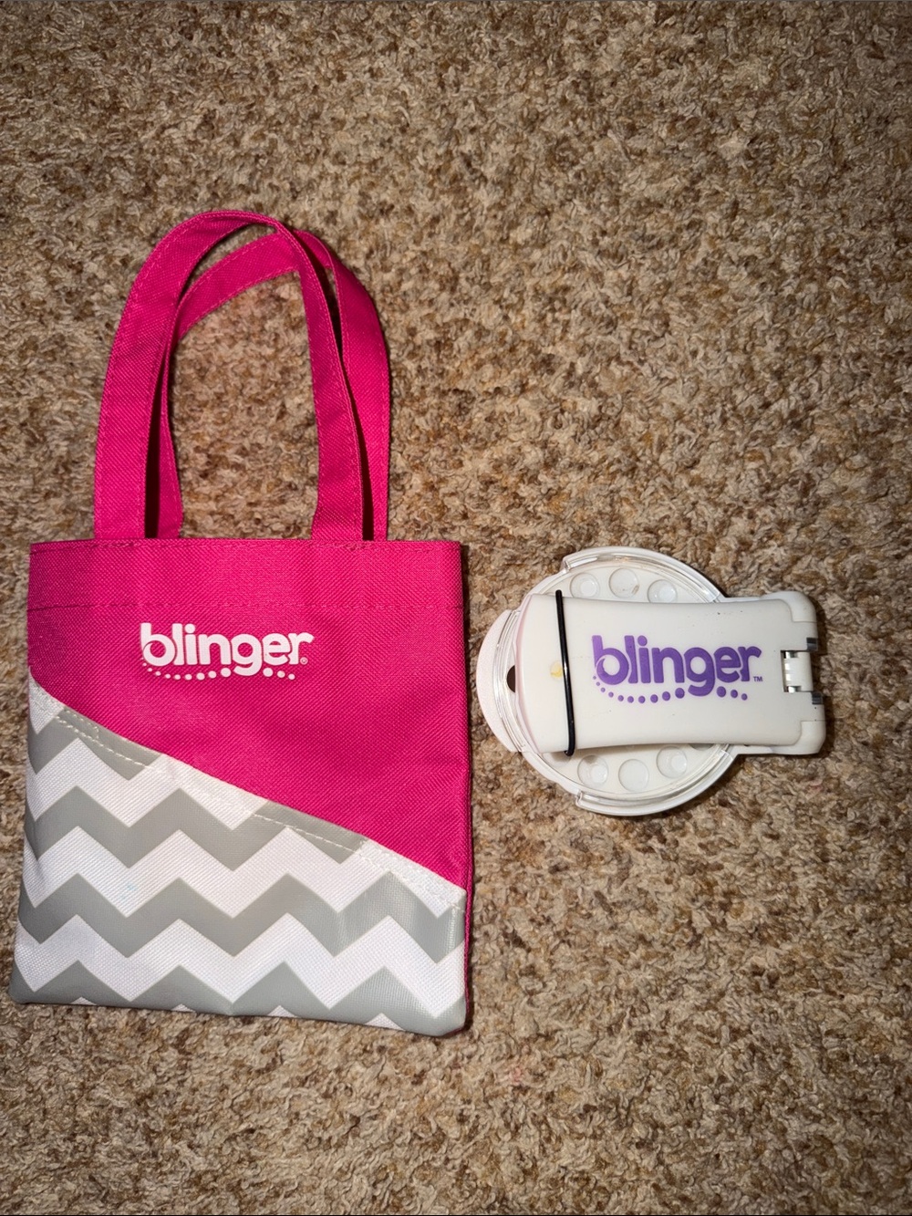 Blinger Rhinestone Tool with Pink Chevron Tote